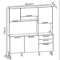 Cozinha Compacta 6p 2g 180 Cm Ferrara Freijo Supremo Cp Ripado Freijo Ktp Freijo Supremo Cp Ripadofreijo - 3