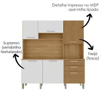 Cozinha Compacta 6p 2g 180 Cm Ferrara Freijo Supremo Cp Ripado Freijo Ktp Freijo Supremo Cp Ripadofreijo - 5