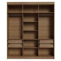 Guarda-roupa Casal 6 Portas Batentes Com Espelho Venus Madesa Rustic/crema