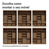 Guarda-roupa Casal 6 Portas Batentes Com Espelho Venus Madesa Rustic/crema - 9