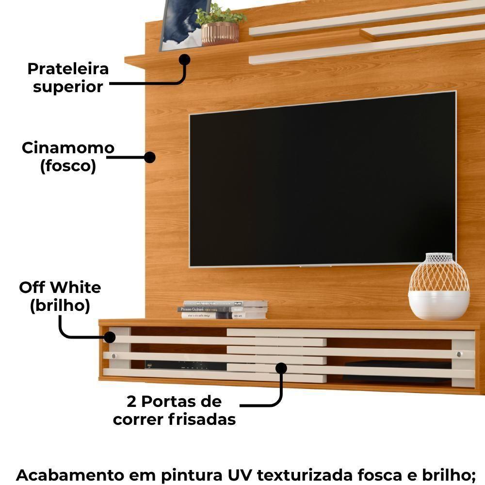 Painel Suspenso Tv 55 Pol 136 Cm Sublime Cinamomo Off White Madetec Cinamomo Off White - 5