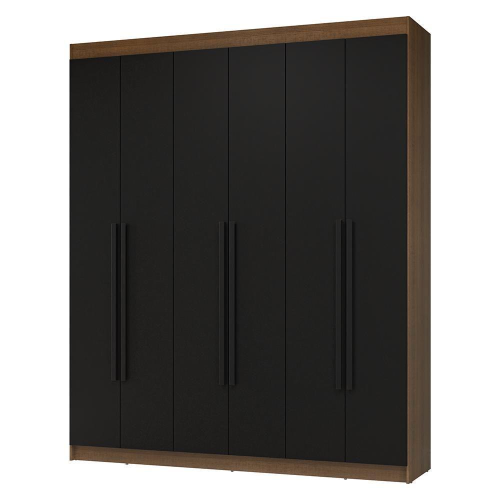 Guarda-roupa Casal 6 Portas Batentes Netuno Madesa Rustic/preto - 2
