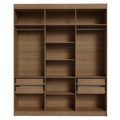Guarda Roupa Casal Netuno 6 Portas Batentes Rustic-preto