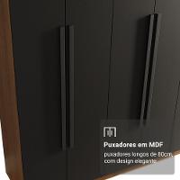 Guarda-roupa Casal 6 Portas Batentes Netuno Madesa Rustic/preto - 6