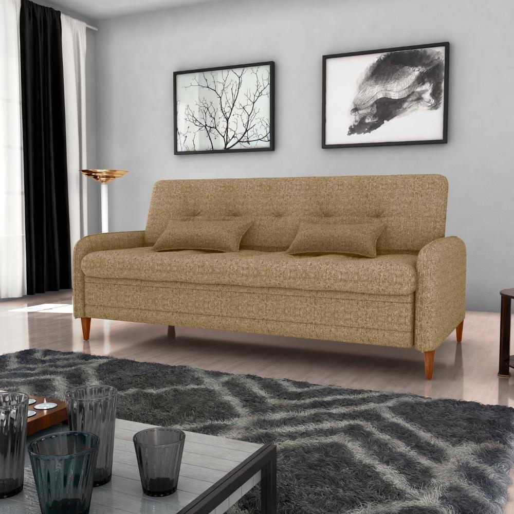 Sofa Cama 2 Lugares 206 Cm Donna Linho Vancouver E486 Palha Milani Store Palhaa - 7