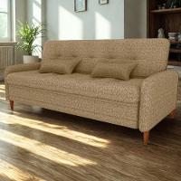 Sofa Cama 2 Lugares 206 Cm Donna Linho Vancouver E486 Palha Milani Store Palhaa - 2