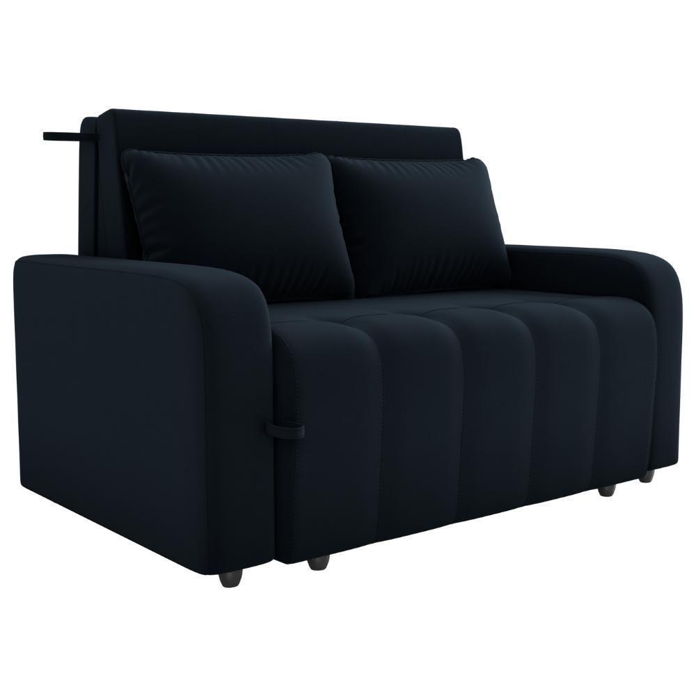 Sofa Cama 2 Lugares 138 Cm Amora Veludo Inca E451 Preto Milani Store Preto - 1