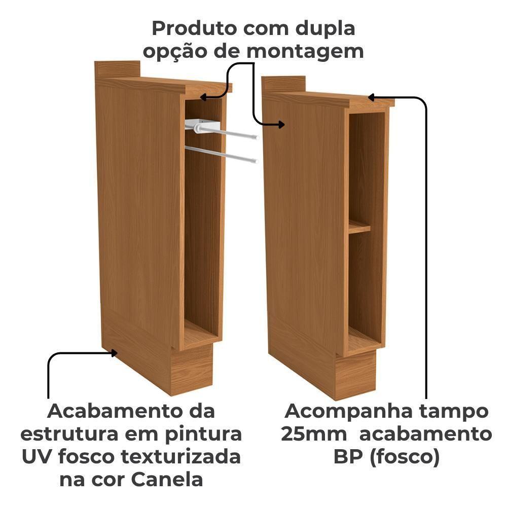 Balcao Nicho Toalheiro Com Tampo 15 Cm Maxxi G740 Canela Kappesberg Canela - 4