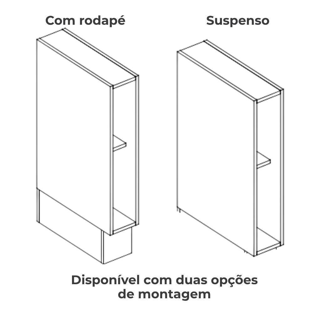 Balcao Nicho Toalheiro Com Tampo 15 Cm Maxxi G740 Canela Kappesberg Canela - 6