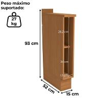 Balcao Nicho Toalheiro Com Tampo 15 Cm Maxxi G740 Canela Kappesberg Canela - 5