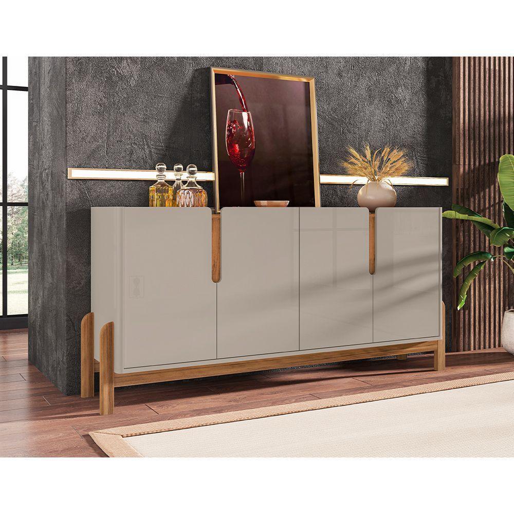 Balcão Buffet Lizz Com 4 Portas 1,70 Off-white/cedro - 1