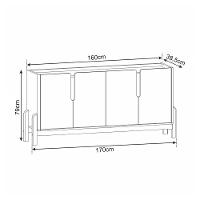 Balcão Buffet Lizz Com 4 Portas 1,70 Off-white/cedro