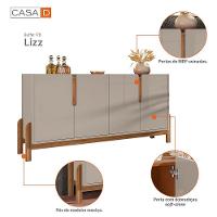 Balcão Buffet Lizz Com 4 Portas 1,70 Off-white/cedro - 5