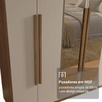 Guarda-roupa Casal 6 Portas Batentes Com Espelho Saturno Madesa Rustic/crema - 6