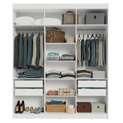 Guarda Roupa Casal Saturno 6 Portas Batentes 4 Gavetas Branco-Preto-Preto Madesa