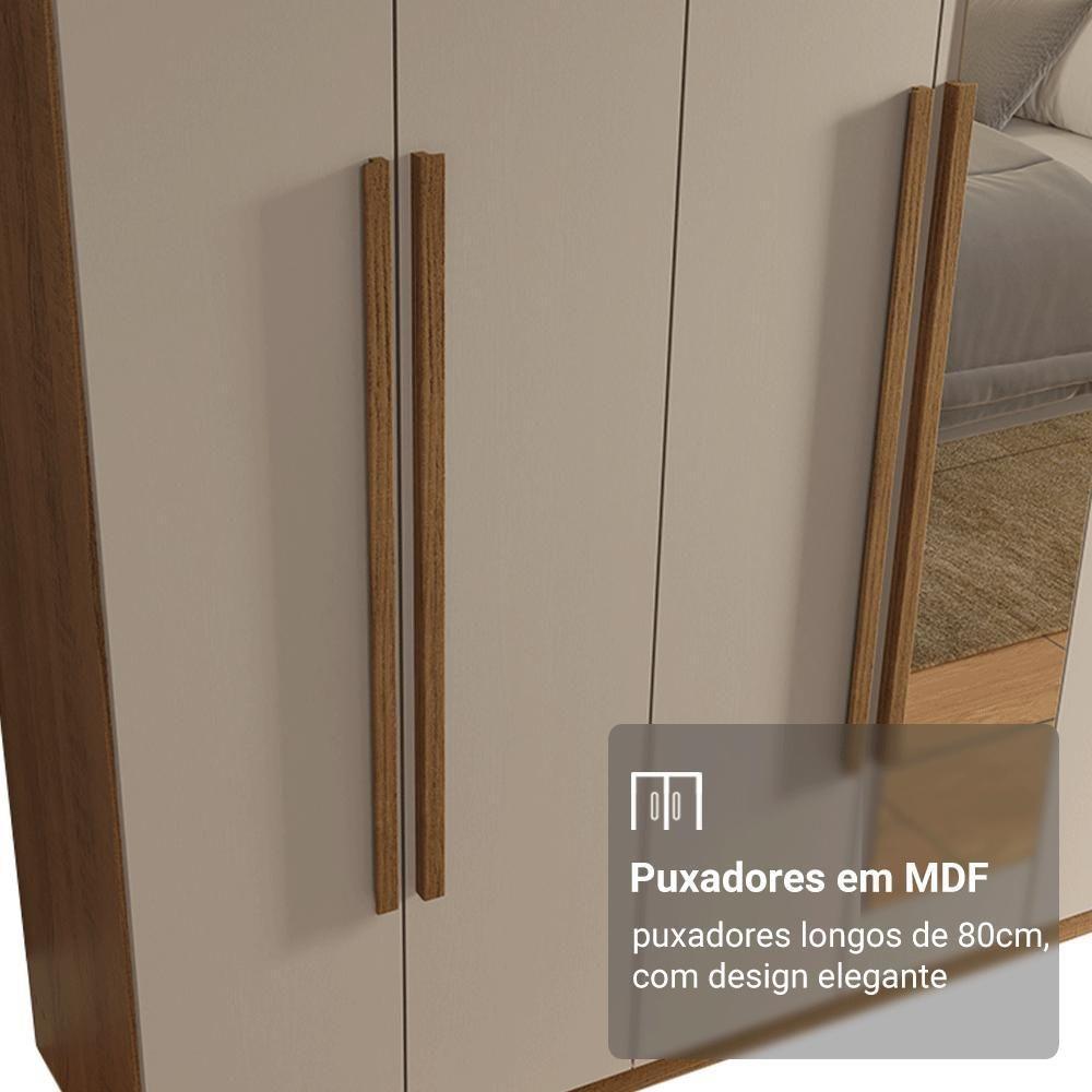 Guarda-roupa Casal 8 Portas Batentes Com Espelho Venus Madesa Rustic/crema - 9