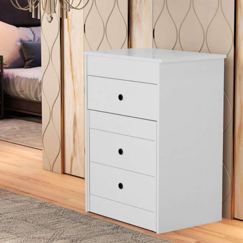 Penteadeira Cômoda Gaveteiro Com Banqueta Embutido 100% Mdf Espelho Basculante Branco - 6