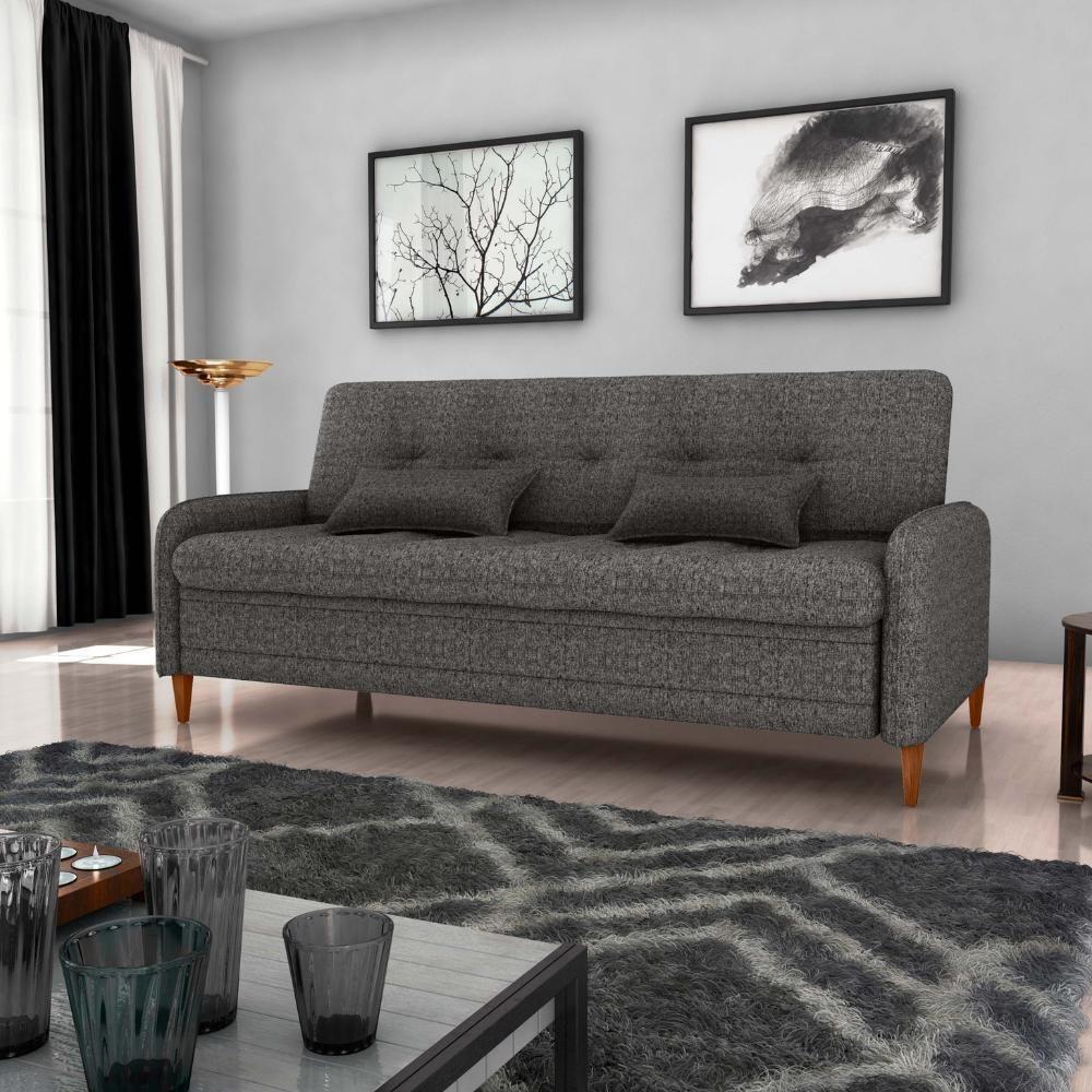 Sofa Cama 2 Lugares 206 Cm Donna Linho Vancouver E484 Chumbo Milani Store Chumbo - 8