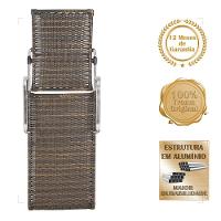 2 Espreguiçadeiras Catar E 1 Mesa Alumínio E Fibra Trama Pedra Ferro - 3