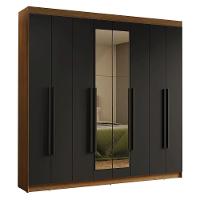 Guarda-roupa Casal 8 Portas Batentes Com Espelho Saturno Madesa Rustic/preto - 2