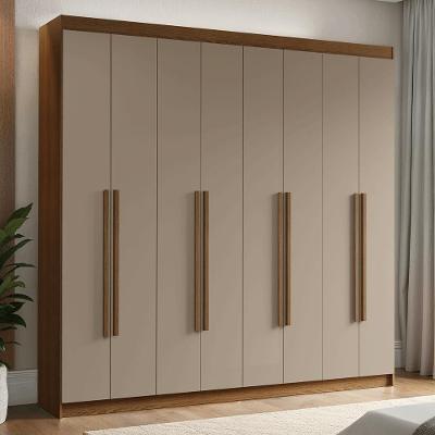 Guarda-roupa Casal 8 Portas Batentes Venus Madesa Rustic/crema