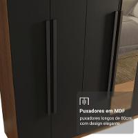 Guarda-roupa Casal 8 Portas Batentes Com Espelho Venus Madesa Rustic/preto - 6