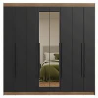 Guarda-roupa Casal 8 Portas Batentes Com Espelho Venus Madesa Rustic/preto - 10