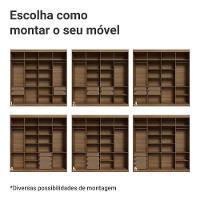 Guarda-roupa Casal 8 Portas Batentes Com Espelho Netuno Madesa Rustic/crema - 5