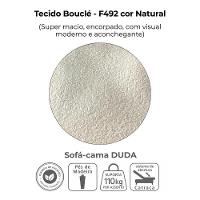 Sofa Cama 2 Lugares 185 Cm Duda Tecido Boucle F492 Natural Milani Store Natural - 7