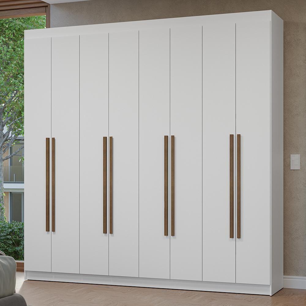 Guarda-roupa Casal 8 Portas Batentes Netuno Madesa Branco/rustic - 1