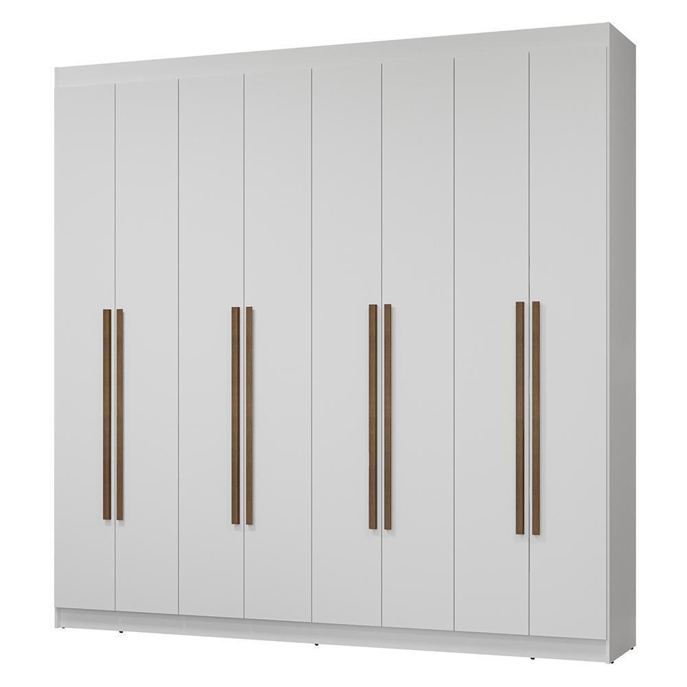 Guarda-roupa Casal 8 Portas Batentes Netuno Madesa Branco/rustic - 2