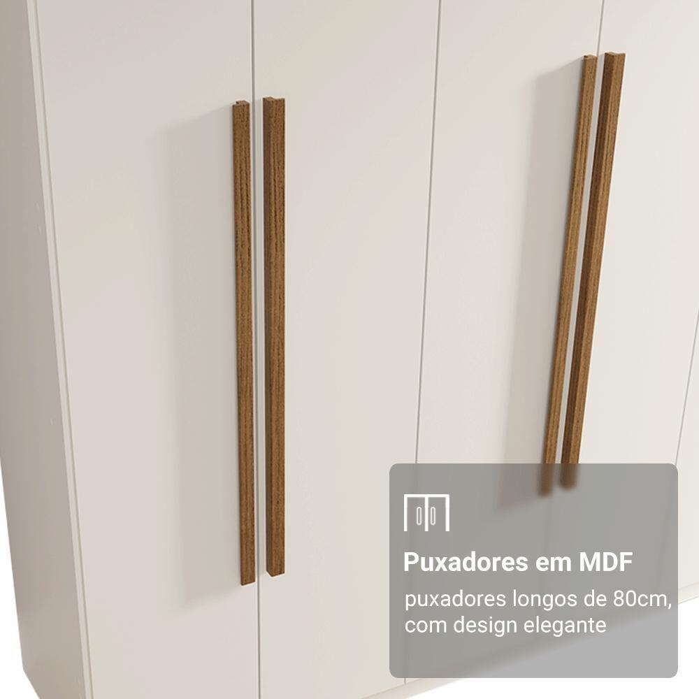 Guarda-roupa Casal 8 Portas Batentes Netuno Madesa Branco/rustic - 6