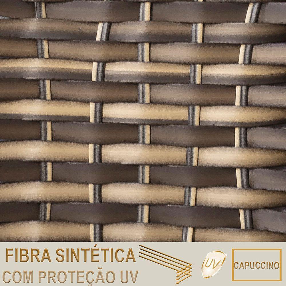 2 Espreguiçadeiras Catar E 1 Mesa Alumínio E Fibra Trama Cappuccino - 6