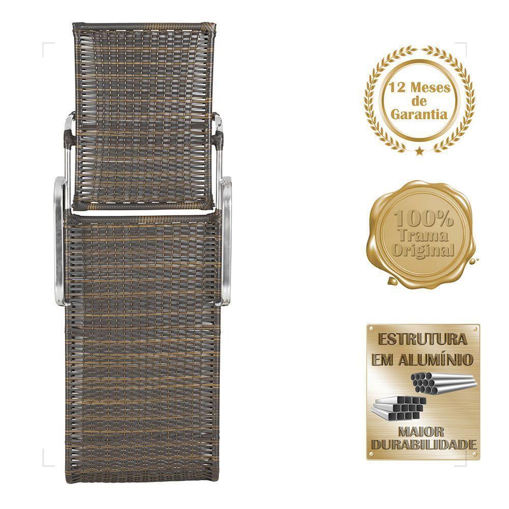 4 Espreguiçadeira Catar E 4 Mesa Garden Alumínio E Fibra Pedra Ferro - 3