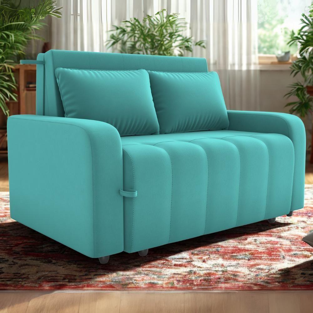 Sofa Cama 2 Lugares 138 Cm Amora Veludo Deluxe Sofistic Verde Milani Store Verde - 2