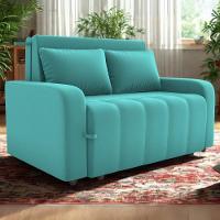 Sofa Cama 2 Lugares 138 Cm Amora Veludo Deluxe Sofistic Verde Milani Store Verde - 2