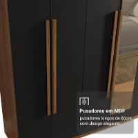 Guarda-roupa Casal 8 Portas Batentes Com Espelho Venus Madesa Rustic/preto - 6
