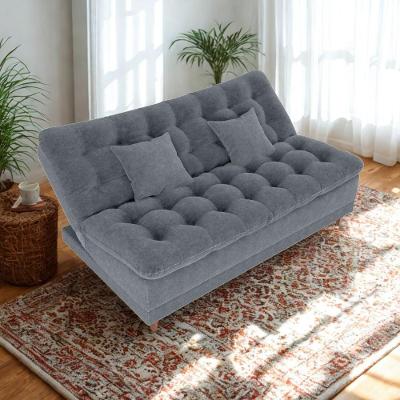 Sofa Cama 2 Lugares 185 Cm Duda Tecido Boucle F497 Cinza Milani Store Cinza