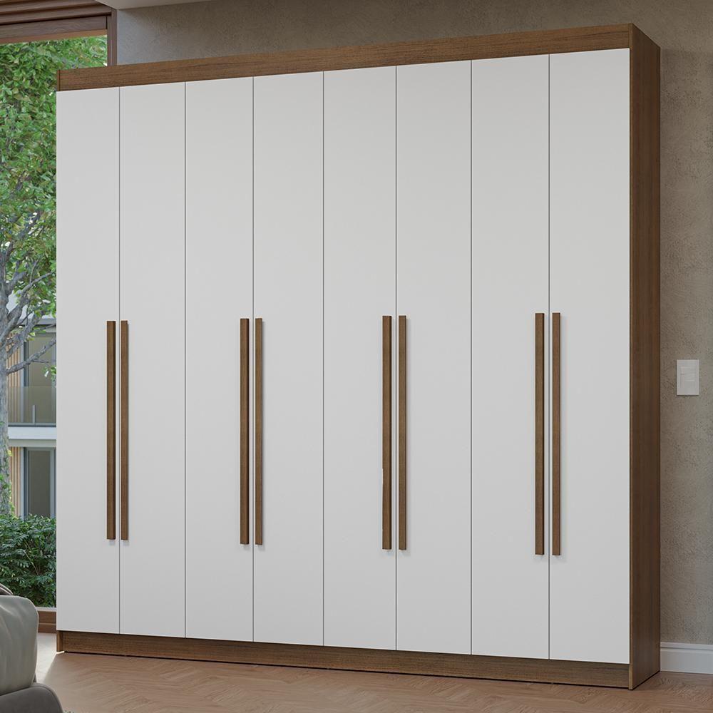 Guarda-roupa Casal 8 Portas Batentes Netuno Madesa Rustic/branco - 1