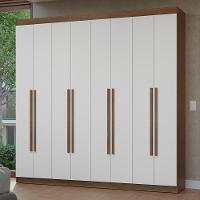 Guarda-roupa Casal 8 Portas Batentes Netuno Madesa Rustic/branco - 1