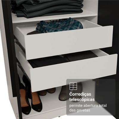 Guarda Roupa Casal Netuno 8 Portas Batentes Branco-preto Madesa