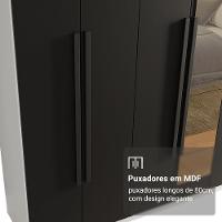 Guarda-roupa Casal 8 Portas Batentes Com Espelho Netuno Madesa Branco/preto - 6