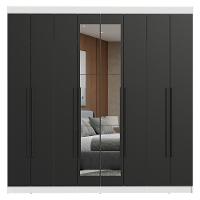 Guarda-roupa Casal 8 Portas Batentes Com Espelho Netuno Madesa Branco/preto - 10