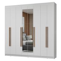 Guarda-roupa Casal 8 Portas Batentes Com Espelho Netuno Madesa Branco/rustic - 2