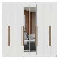 Guarda-roupa Casal 8 Portas Batentes Com Espelho Netuno Madesa Branco/rustic - 10