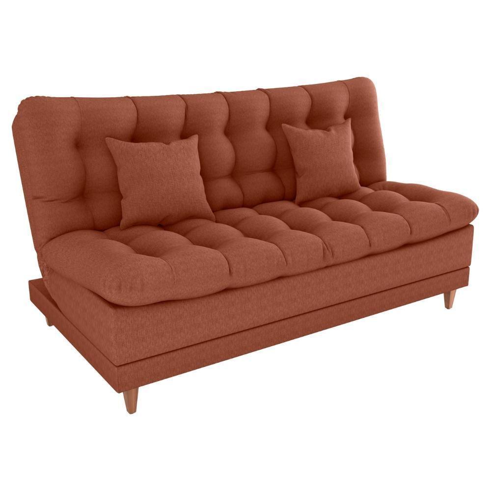 Sofa Cama 2 Lugares 185 Cm Duda Tecido Pompeia G500 Terracota Milani Store Terracota - 1