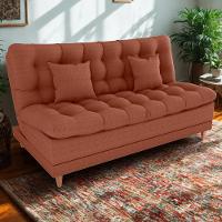 Sofa Cama 2 Lugares 185 Cm Duda Tecido Pompeia G500 Terracota Milani Store Terracota - 2
