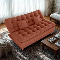 Sofa Cama 2 Lugares 185 Cm Duda Tecido Pompeia G500 Terracota Milani Store Terracota - 8