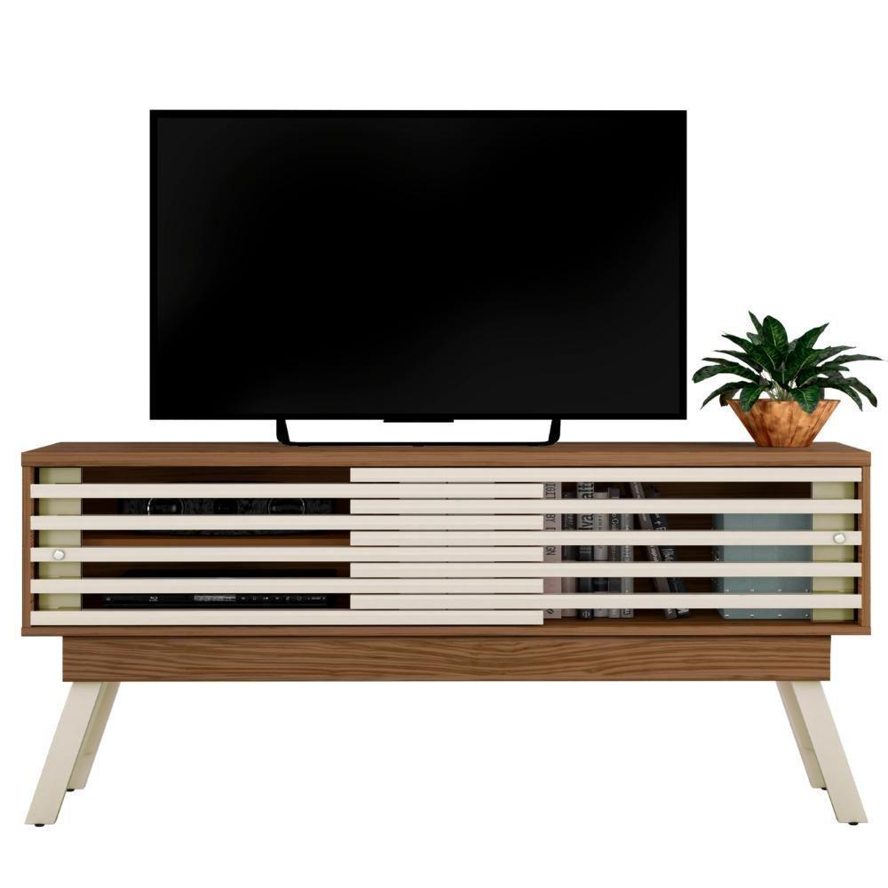 Rack Bancada Tv 65 Pol 150 Cm 2 Portas Frizz Naturale Off White Madetec Naturale Off White - 1