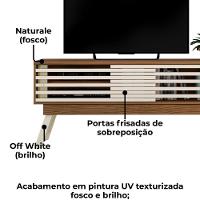 Rack Bancada Tv 65 Pol 150 Cm 2 Portas Frizz Naturale Off White Madetec Naturale Off White - 5